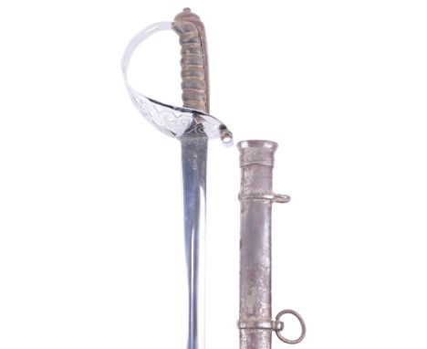 Scarce Household Cavalry Troopers Sword, regulation curved fullered single edge blade stamped WSC, broad arrow, government in