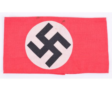 Third Reich NSDAP Armband, good example of a printed NSDAP party members armband. Some light staining in areas but generally 