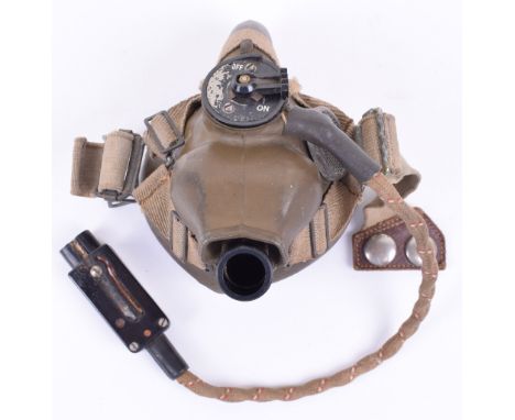 WW2 First Issue RAF H-Type Oxygen Mask, being introduced in 1945, green rubberised face mask complete with securing straps an