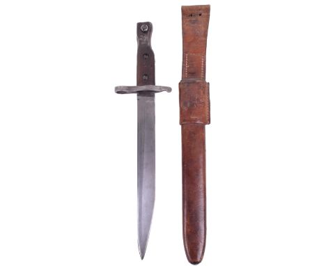 WW1 Canadian Ross Rifle Bayonet, being a good example of the Mk II pattern bayonet with the sharpened and pointed blade. Top 