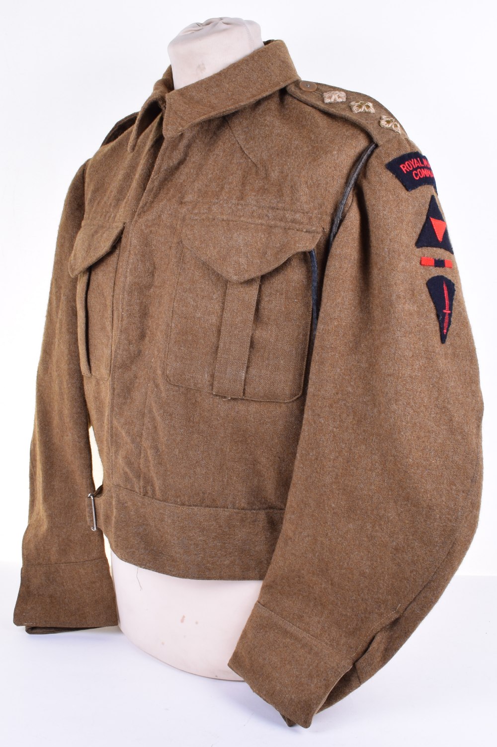 1937 Pattern Battle Dress Blouse, which has three original khaki backed ...