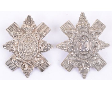 Victorian Glasgow Highlanders 5th Volunteer Battalion Highland Light Infantry Glengarry Badge, white metal example retaining 