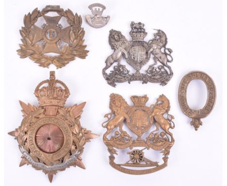 British Helmet Plate Spares and Defective Plates, consisting of post 1902 officers home service helmet plate for the Somerset