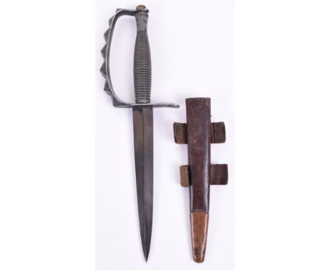 British Fairbairn Sykes (F.S) 3rd Pattern Commando Knife with Knuckle Duster Guard, standard 3rd pattern example with blacken