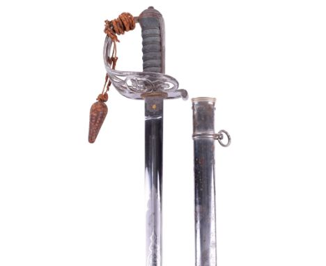 Fine Victorian 1827 Pattern Rifle Officers Sword, blade No. 3797 by Hawkes & Co Piccadilly, London, with royal warrant, etche