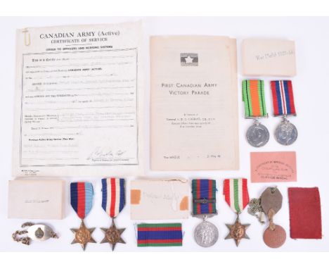 WW2 Canadian Lorne Scots Officers Medal Group, awarded to Captain C D Beatty, group consists of 1939-45 star, Italy star, Fra
