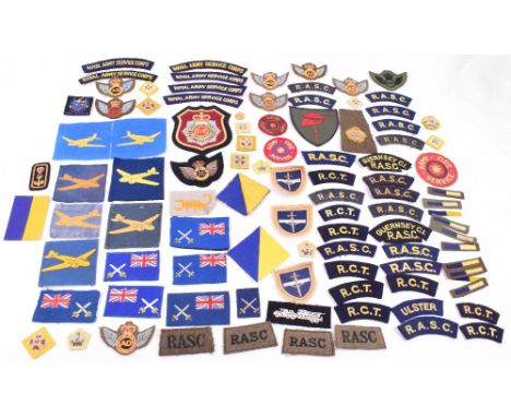 Cloth Insignia of the Royal Army Service Corps and Royal Corps of Transport, consisting of various formation signs, shoulder 
