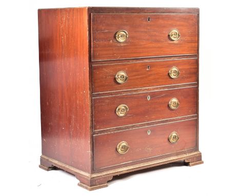 A 19th century Victorian mahogany chest of drawers. The chest having one deep drawer over three shallow drawers. Each drawer 