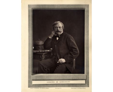 [GONCOURT EDMOND DE]: (1822-1896) French Writer &amp; Critic. Vintage unsigned 10.5 x 13.5 photograph by Nadar of Paris, the 