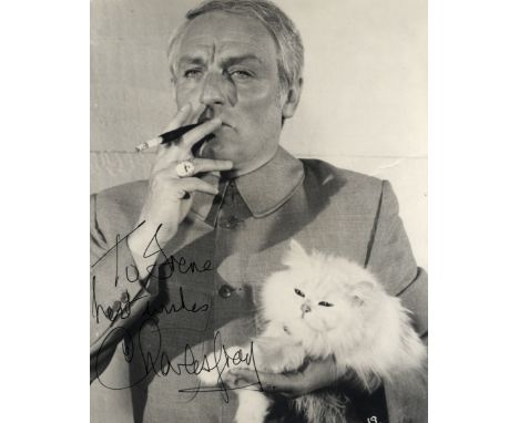 GRAY CHARLES: (1928-2000) English Actor. Signed and inscribed 8 x 10 photograph of Gray in a half length pose in costume as E