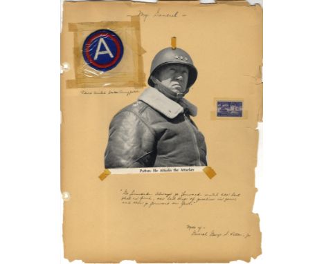 Patton's personal gift of a Third Army patch to his last correspondent
[PATTON GEORGE S.]: (1885-1945) American General of Wo