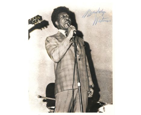 WATERS MUDDY: (1913-1983) American Blues Musician. Signed 8 x 10 photograph of Waters standing in a three quarter length pose