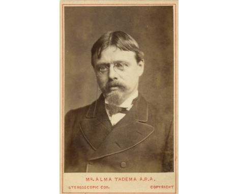[ALMA-TADEMA LAWRENCE]: (1838-1912) Dutch-born British Painter. Vintage unsigned carte-de-visite photograph, the sepia albume