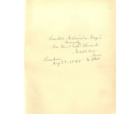 THEATRE: A vintage 4to autograph album containing over 60 signatures by various late Victorian stage actors and actresses and