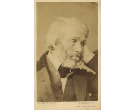 [CARLYLE THOMAS]: (1795-1881) Scottish Philosopher, Historian &amp; Writer. Vintage unsigned carte-de-visite photograph, the 