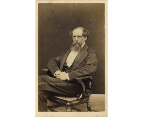 [DICKENS CHARLES]: (1812-1870) English Novelist. Vintage unsigned carte-de-visite photograph, the engaging sepia albumen prin