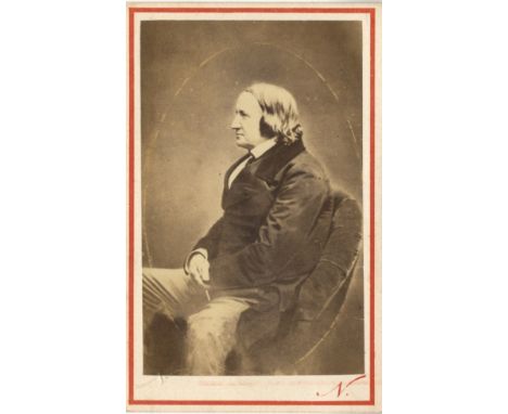 [DE VIGNY ALFRED]: (1797-1863) French Poet and Playwright. Vintage unsigned carte-de-visite photograph, the sepia albumen pri