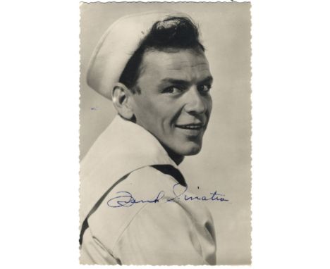 SINATRA FRANK: (1915-1998) American Singer &amp; Actor, Academy Award winner. Vintage signed postcard photograph of Sinatra i