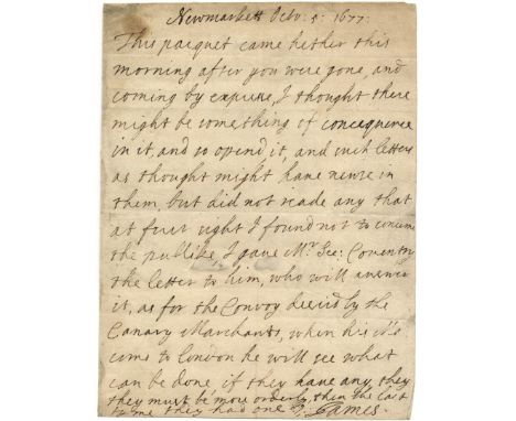 To Samuel Pepys 
JAMES II &amp; VII: (1633-1701) King of England &amp; Ireland and King of Scotland (as James VII) 1685-88. A