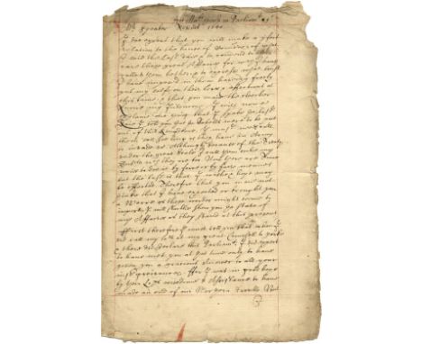 [CHARLES I]: (1600-1649) King of England, Scotland &amp; Ireland 1625-49. Manuscript Document, two pages, folio, n.p. (London