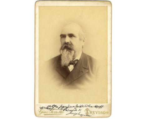 LUZZATTI LUIGI: (1841-1927) Italian Prime Minister 1910-11. Vintage signed and inscribed sepia cabinet photograph of Luzzatti