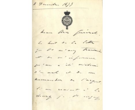 LEOPOLD II: (1835-1909) King of the Belgians 1865-1909. A.L.S., Leopold, three pages, 8vo, n.p., 8th December 1879, to a Gene