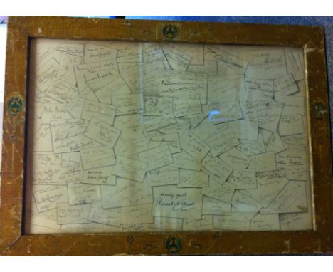 THEATRE: An unusual, large 31 x 21 multiple signed card by over 100 stage actors and actresses etc., including Noel Coward, E
