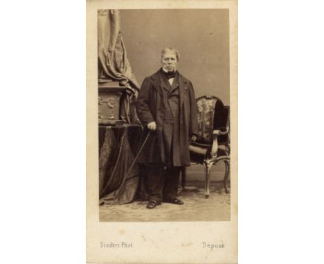 [INGRES JEAN-AUGUSTE-DOMINIQUE]: (1780-1867) French Neoclassical Painter. Vintage unsigned carte-de-visite photograph, the fi