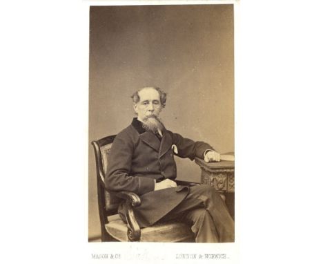 [DICKENS CHARLES]: (1812-1870) English Novelist. An excellent vintage unsigned carte-de-visite photograph, the sepia albumen 