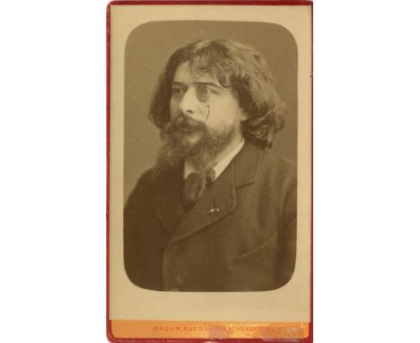 [DAUDET ALPHONSE]: (1840-1897) French Novelist. Vintage unsigned carte-de-visite photograph, the fine sepia albumen print by 