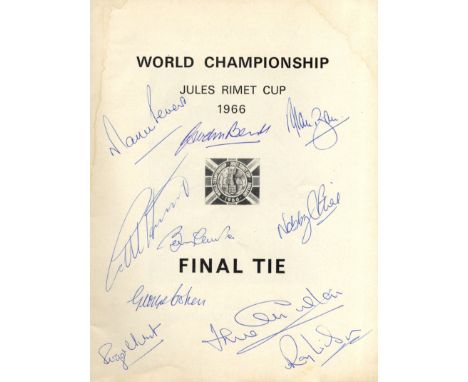 ENGLAND FOOTBALL: A vintage printed small 8vo souvenir programme for the World Championship final for the Jules Rimet trophy,