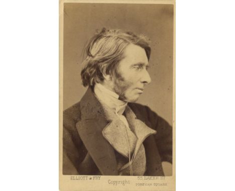 [RUSKIN JOHN]: (1819-1900) English Critic &amp; Author. Vintage unsigned carte-de-visite photograph, the sepia albumen print 