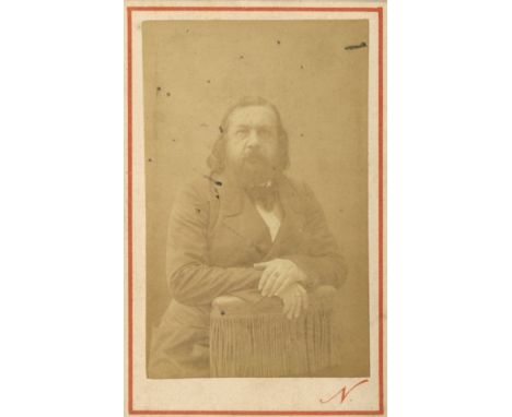 [GAUTIER THEOPHILE]: (1811-1872) French Poet. Vintage unsigned carte-de-visite photograph, the sepia albumen print by Nadar o