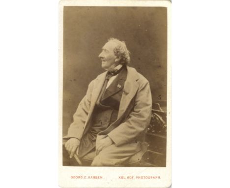 [ANDERSEN HANS CHRISTIAN]: (1805-1875) Danish Author &amp; Poet. Vintage unsigned carte-de-visite photograph, the fine sepia 