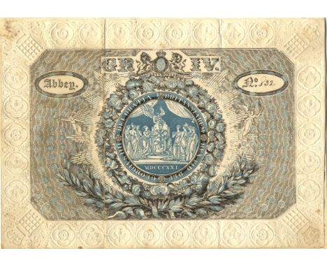 [GEORGE IV]: (1762-1830) King of the United Kingdom 1820-30. An attractive, original engraved oblong 4to admission ticket to 