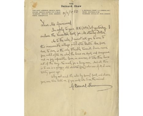 '…all there is to see is a groggy old skeleton…' 
SHAW GEORGE BERNARD: (1856-1950) Irish Playwright, Nobel Prize winner for L