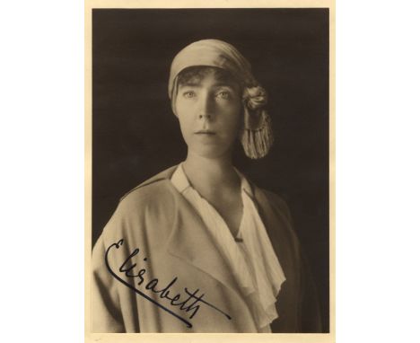 ELISABETH OF BAVARIA: (1876-1965) Queen Consort of the Belgians 1909-34, wife of King Albert I. A good vintage signed sepia 7