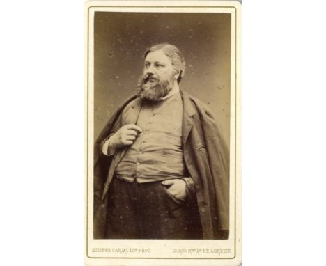 [COURBET GUSTAVE]: (1819-1877) French Painter. Vintage unsigned carte-de-visite photograph, the sepia albumen print by Carjat