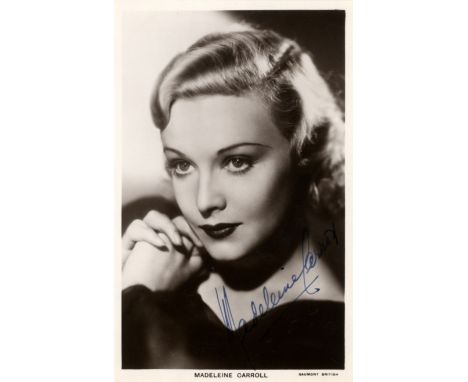 CINEMA: A good selection of vintage signed postcard photographs and slightly larger by various film actors and actresses incl