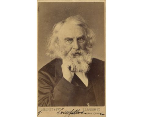 [LONGFELLOW HENRY W.]: (1807-1882) American Poet. Vintage unsigned carte-de-visite photograph, the sepia albumen print by Ell