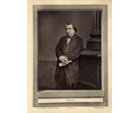 [RENAN ERNEST]: (1823-1892) French Philologist and Philosopher. Vintage unsigned 10.5 x 13.5 photograph by Antoine Samuel Ada