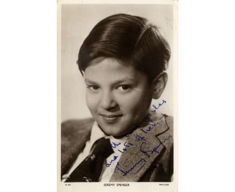 SPENSER JEREMY: (1937- ) British Actor who disappeared into obscurity in the late 1960s. Vintage signed postcard photograph o