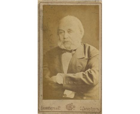 [GONCHAROV IVAN]: (1812-1891) Russian Novelist. Vintage unsigned carte-de-visite photograph, the sepia albumen print by Wesen