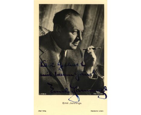 JANNINGS EMIL: (1884-1950) German Actor, the first actor to win the Academy Award for Best Actor and the first person to be p