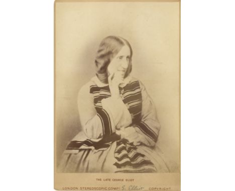 [ELIOT GEORGE]: (1819-1880) English Novelist. Vintage unsigned cabinet photograph by the London Stereoscopic Company, the sep