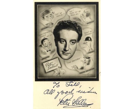 SELLERS PETER: (1925-1980) British Comedian &amp; Actor. Vintage signed and inscribed postcard photograph, an early portrait 