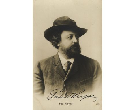 HEYSE PAUL: (1830-1914) German Writer, Nobel Prize winner for Literature, 1910. Vintage signed postcard photograph of Heyse i