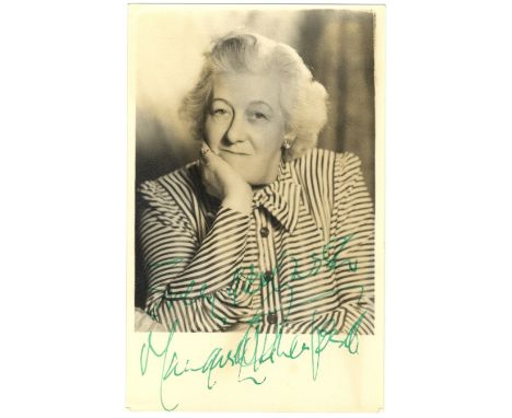 RUTHERFORD MARGARET: (1892-1972) English Actress, Academy Award winner. Vintage signed sepia postcard photograph of Rutherfor
