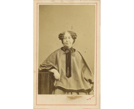 [SAND GEORGE]: (1804-1876) French Novelist. Vintage unsigned carte-de-visite photograph, the good sepia albumen print by Nada