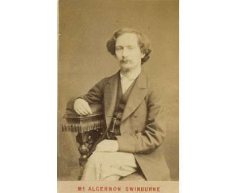 [SWINBURNE A. C.]: (1837-1909) English Poet. Vintage unsigned carte-de-visite photograph, the sepia albumen print by The Lond